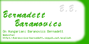 bernadett baranovics business card